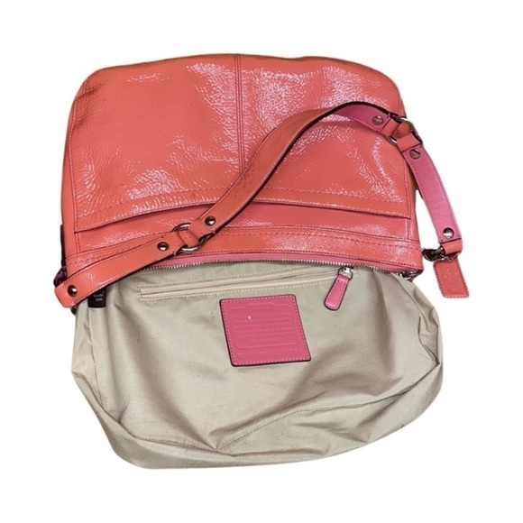 Coach | Patent Leather Purse in Salmon Pink - 12.5” x 8” x 3” - Picture 14 of 14